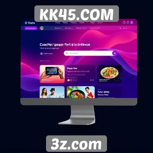 Design inovador de interface no site KK45.COM